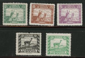 Bolivia Scott 251-255 1939 short set CV$9 short perf on one