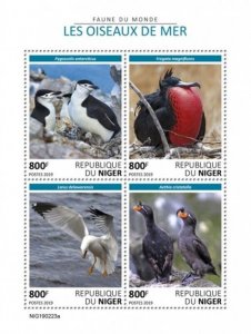 Niger - 2019 Seabirds on Stamps - 4 Stamp Sheet - NIG190223a