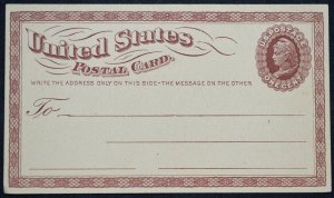 1873 US Sc. #UX3 mint postal card, very good condition