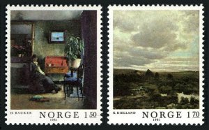 Norway 792-793, MNH. Michel 847-848. Paintings 1081, by H.Backer, K.L.Kielland.