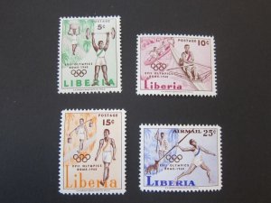 Liberia 1960 Sc 390-92,C126 set MNH