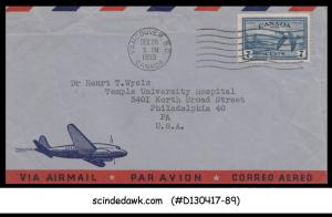 CANADA - 1950 AIRMAIL Envelope to U.S.A. with stamps