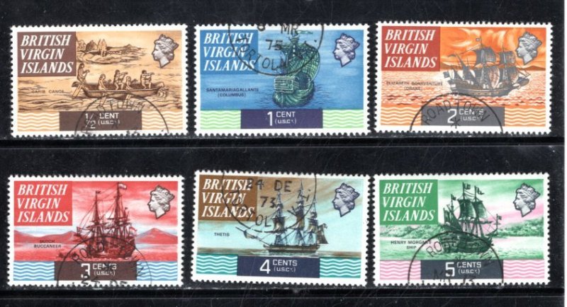 British Virgin Islands #206-211 short set  VF, Used, CV $4.40  ...   6940009