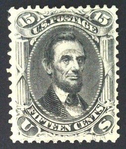 Scott #77 - VF/XF - 15c Black - Lincoln - Used - 1866