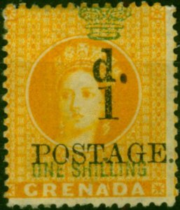 Grenada 1886 1d on 1s Orange SG38 Fine MM