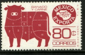 MEXICO EXPORTA 1113, 80¢. CATTLE MEAT PAPER 1, PERF. 14. MINT, NH. VF.