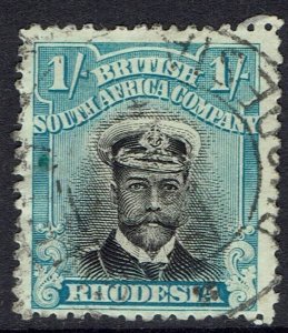 RHODESIA 1913 KGV ADMIRAL 1/- DIE II PERF 14 USED