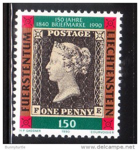 Liechtenstein 1990 Penny Black stamp Sc 926 MNH A3123