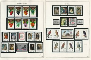 Poland Stamp Collection on 21 Minkus Pages, Mint NH Sets, 1971-1975, JFZ
