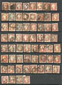 1841 Penny Reds page of 62 in Mix Condition
