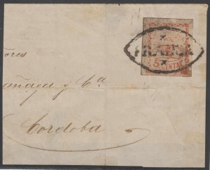 ARGENTINA 1860 CONFEDERATION Sc 4 PART COVER FORGED FRANCA OF PARANA (CV$900) 