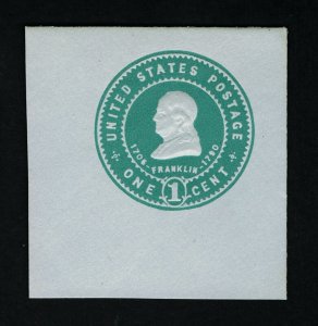 GENUINE SCOTT #U382 MINT 1903 GREEN ON BLUE HARTFORD LARGE FULL CORNER #17406