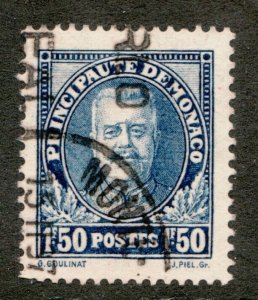 1932 Monaco #122 - Louis II - 1.50 Fr, Used postage stamp Cv $10.50
