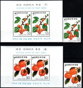 Korea #901-2, 901a-902a MNH CV $7.25