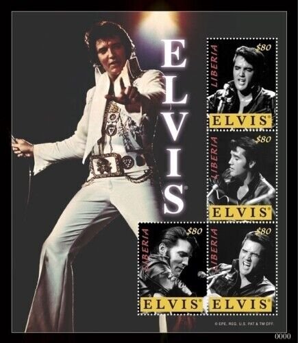 Liberia 2011 - ELVIS PRESLEY WHITE SUIT - Sheet of 4 Stamps - Scott #2747 - MNH