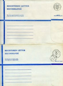 ISLE OF MAN  LOT  OFFICIAL REGISTERED LETTER POSTAL ENVELOPES ETC MINT & USED 