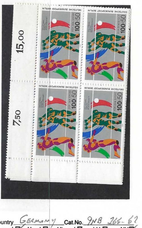 GERMANY BERLIN 9NB266-267 MNH BLOCKS OF 4 [D3]