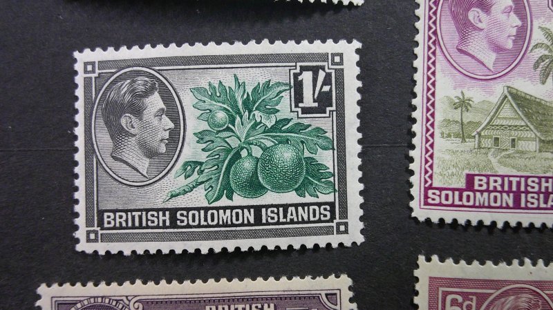 British Solomon Islands 1939-51 Scott# 67-79 + 72a CPL Mint VF-XF VLH set of 14