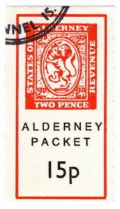 (I.B) Alderney Cinderella : Local Packet Post 15p