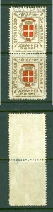 Denmark. Poster Stamp. Pair,Cancel. Masonic,Freemason Grandlodge.Johannes Seal.