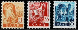 Germany-Saar 1947,Sc.#156; 173, 174X+Y MNH,   Professions and Views of Saarland