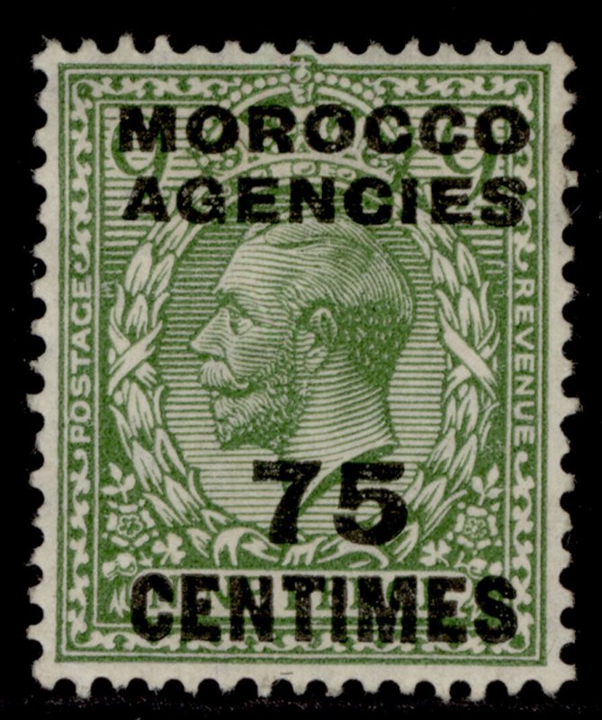 MOROCCO AGENCIES GV SG208, 75c on 9d olive-green, M MINT. Cat £15.