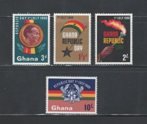 Ghana 1960 Declaration of the Republic Scott # 78 - 81 MH