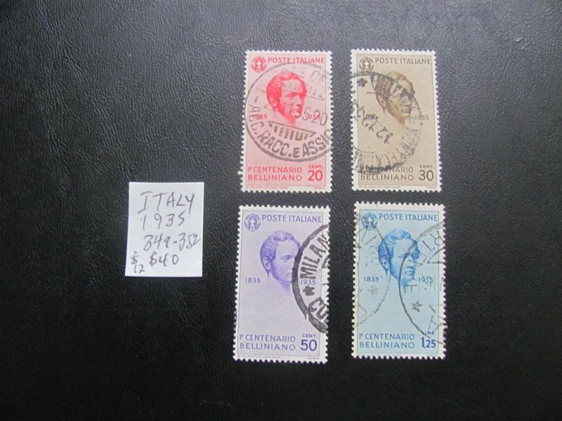 ITALY 1935 USED SC 349-352 VF $40  (152) NEW EUROPEAN STAMPS