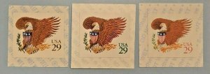 US MNH Postage Stamps Scott ##2595 - #2597 Eagles and Shield 29c  (1992 - 1993)