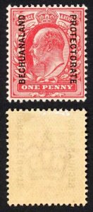 Bechuanaland SG68 1d Scarlet fine M/M  Cat 10 pounds