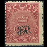 FIJI 1876 - Scott# 35 Crown Opt. 6p LH