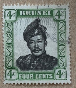 Brunei 1952 4c Sultan, used. Scott 86, CV $0.25.   SG 103