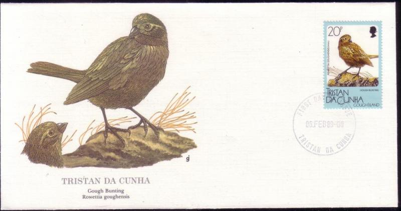 Tristan Da Cunha FDC SC# 457 Gough Bunting L364