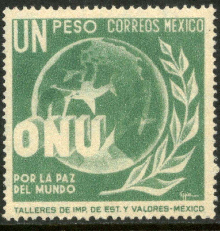 MEXICO 816, $1P Honoring the United Nations. Mint NH. VF.