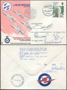 AD20c The Blue Herons Int. Air Tattoo RAF Greenham Common all 4 Pilots Signed