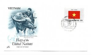 United Nations #328 15c Flag Series 1980, Viet Nam, ArtCraft FDC