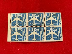 Scott# C51a, Mint NH OG, Nice Booklet Pane, Air Mail stock photo