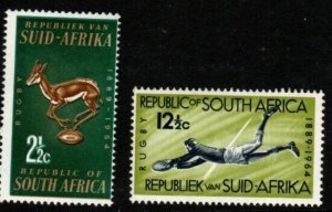 SOUTH AFRICA SG252/3 1964 75TH ANNIV OF SOUTH AFRICAN RUGBY BOARD MNH