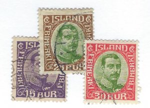Iceland SC#117, 120 & 122 Used F-VF....Fill a Great Spot!