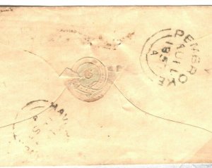 GB WALES Cover 1857 Super Strike SCARCE NUMERAL Pembroke *604* 1d Red 89.1