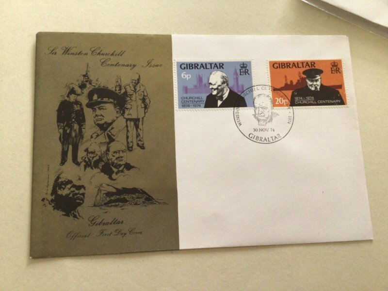 Sir Winston Churchill  Gibraltar 1974 Cover  A14227