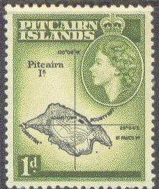 Pitcairn Isl.  21 Mint OG 1957 1p QEII Definitive