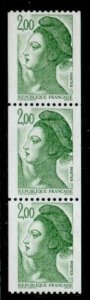 France 2080 Coil strip of 3 MNH Liberty