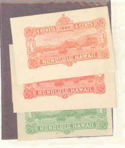 Hawaii #U1a/U2/U3 Unused