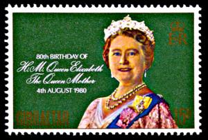 Gibraltar 393, MNH, Queen Mother Elizabeth's 80th Birthday