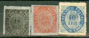 HN: Portuguese India 47 no gum trimmed; 49 no gum; 50 mint CV $74