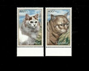 Uganda 2001 - CATS - Set of 2 with 2V - MNH