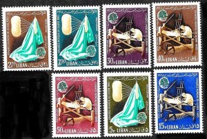 LEBANON - LIBAN MNH SC# C439-C445 WORLD SILK CONGRESS 1965