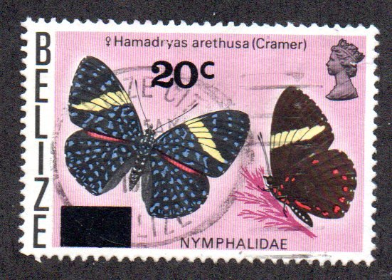 BELIZE 380 USED SCV $2.75 BIN $1.10 BUTTERFLIES