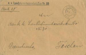 Austria Soldier's Free Mail 1918 K.u.K. Feldpostamt 627 Feldpost Card Domesti...